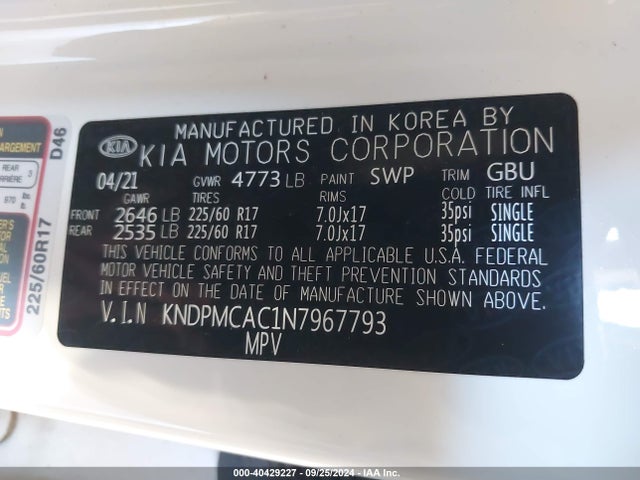 KIA Sportage Lx 2022 KNDPMCAC1N7967793 Image 9
