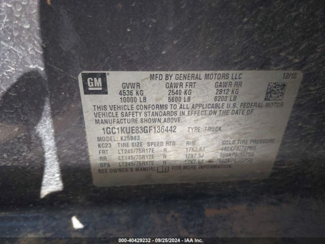 1GC1KUE83GF136442 Chevrolet Silverado 2500hd Wt