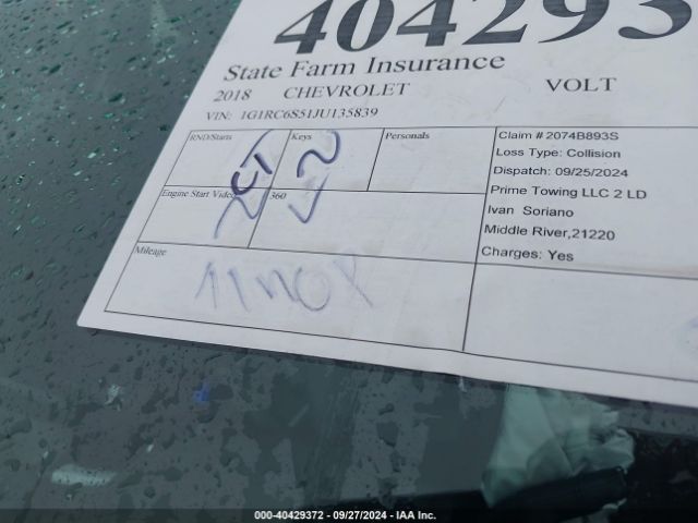 1G1RC6S51JU135839 Chevrolet VOLT LT