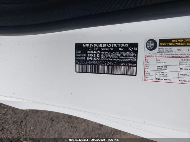 WDDGJ4HB5EG222482 Mercedes-Benz C 250