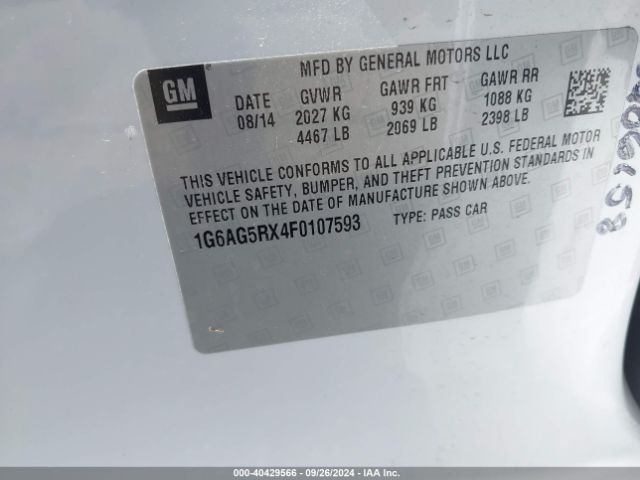 1G6AG5RX4F0107593 Cadillac Ats Standard