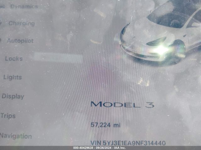 5YJ3E1EA9NF314440 Tesla MODEL 3