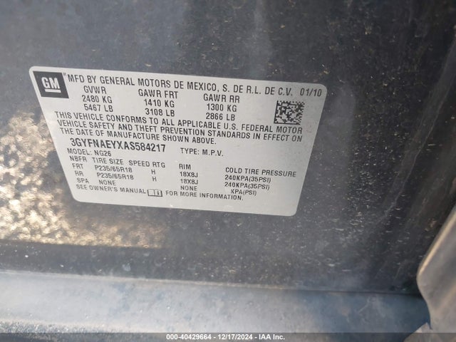 2010 CADILLAC SRX 3GYFNAEYXAS584217 Photo 8