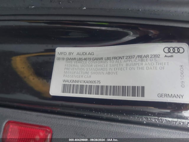 WAUGMAF41KA060575 Audi A4 40 Premium/40 Titanium Premium
