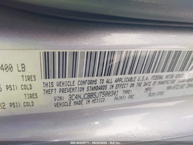 3C4NJCBB5JT500341 Jeep Compass Sun And Wheel Fwd