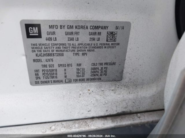 KL4CJHSB8EB732650 Buick Encore Premium