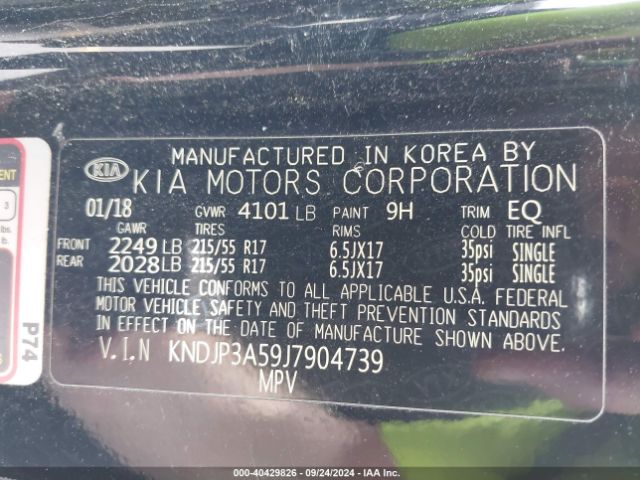 KNDJP3A59J7904739 KIA SOUL +
