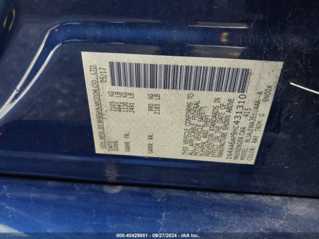 1N4AA6AP9HC431310 Nissan Maxima 3.5 Sl