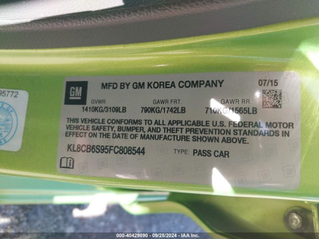 KL8CB6S95FC808544 Chevrolet Spark Ls Cvt