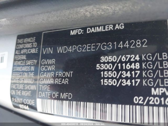WD4PG2EE7G3144282 Mercedes-Benz Metris