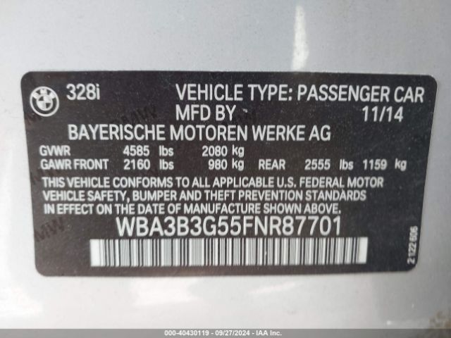 WBA3B3G55FNR87701 BMW 328i Xdrive