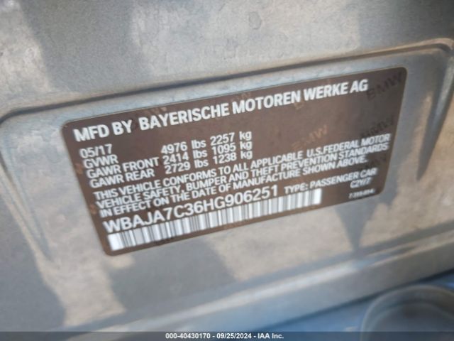 WBAJA7C36HG906251 BMW 530i Xdrive