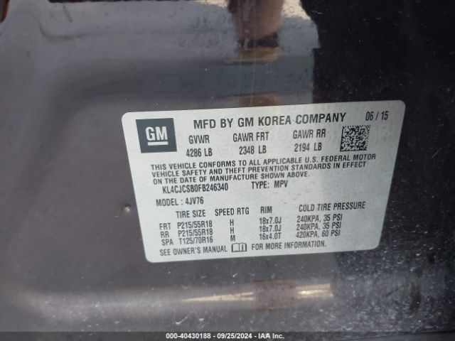 KL4CJCSB0FB246340 Buick Encore Leather