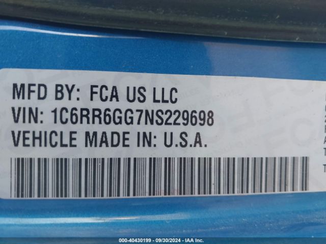1C6RR6GG7NS229698 RAM 1500 Classic Warlock Quad Cab 4x2 6'4 Box