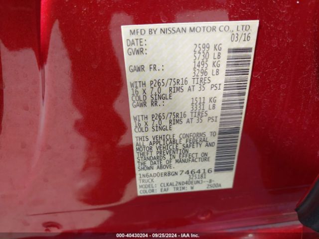 1N6AD0ER8GN746416 Nissan Frontier Desert Runner