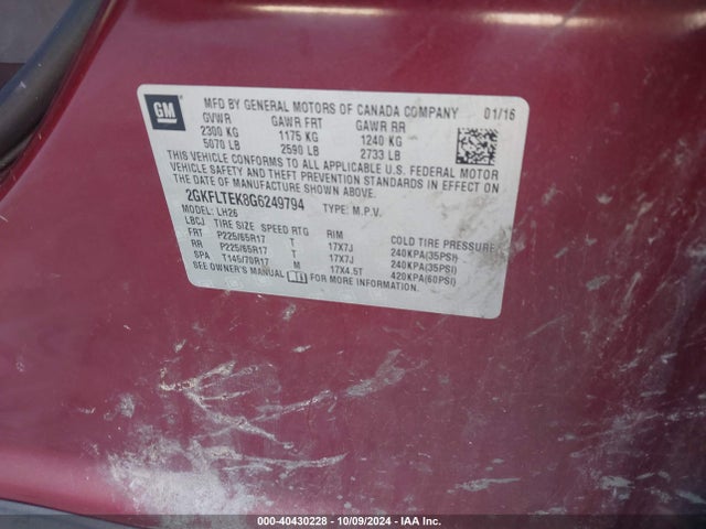 2GKFLTEK8G6249794 GMC Terrain Sle-2