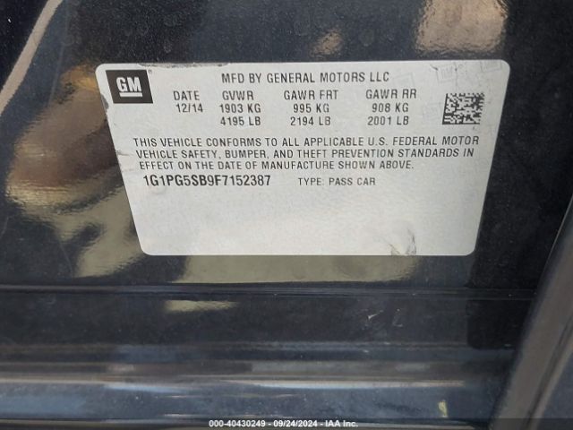 1G1PG5SB9F7152387 Chevrolet CRUZE LTZ