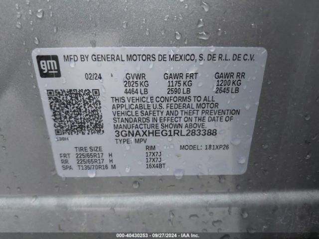 3GNAXHEG1RL283388 Chevrolet Equinox Fwd Ls