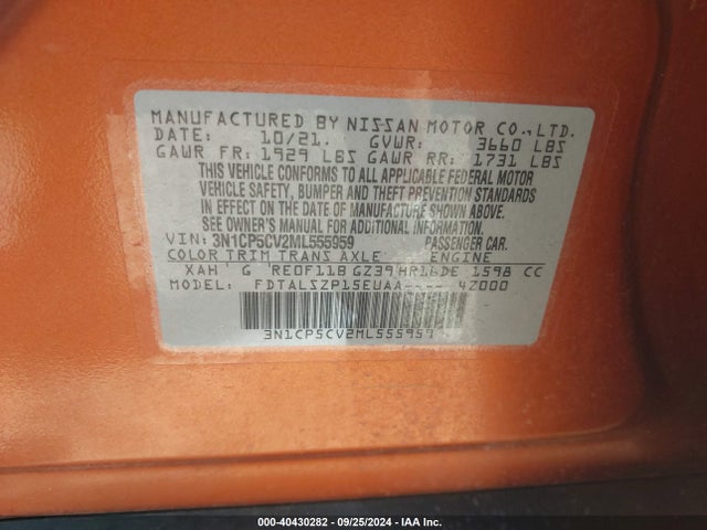 Nissan Kicks Sv Xtronic Cvt 2021 3N1CP5CV2ML555959 Image 9