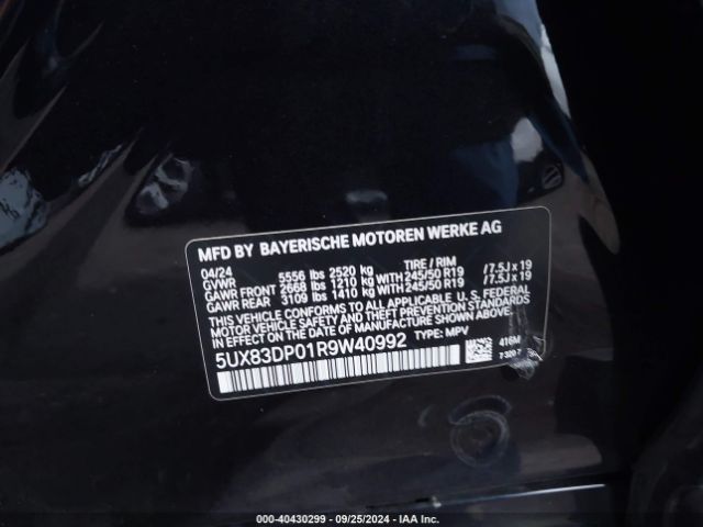 5UX83DP01R9W40992 BMW X3 M40i