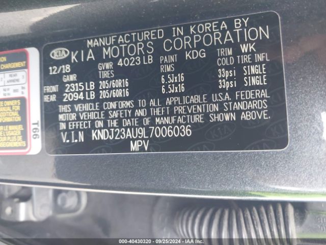 KNDJ23AU9L7006036 KIA SOUL S