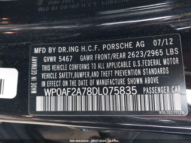 2013 PORSCHE PANAMERA WP0AF2A78DL075835 Photo 8