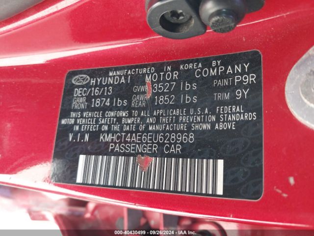 KMHCT4AE6EU628968 Hyundai ACCENT GLS