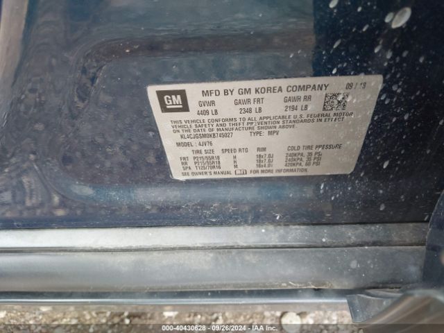 KL4CJGSM0KB745027 Buick Encore Awd Essence