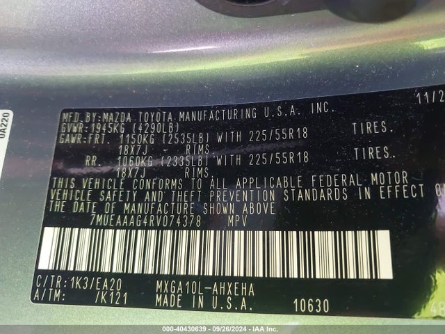 Toyota Corolla Cross Xle 2024 7MUEAAAG4RV074378 Image 9