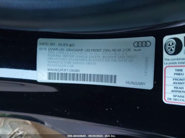WAU6CLFF2F1126360 Audi A3 1.8t Premium