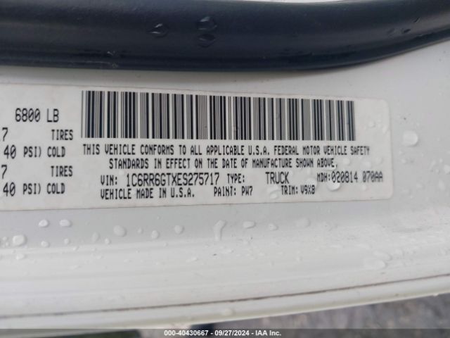 1C6RR6GTXES275717 RAM 1500 Slt