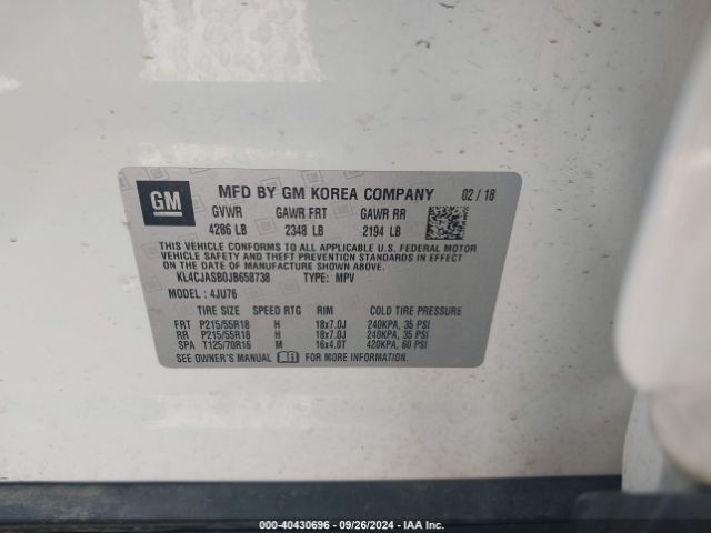 KL4CJASB0JB658738 Buick Encore Preferred