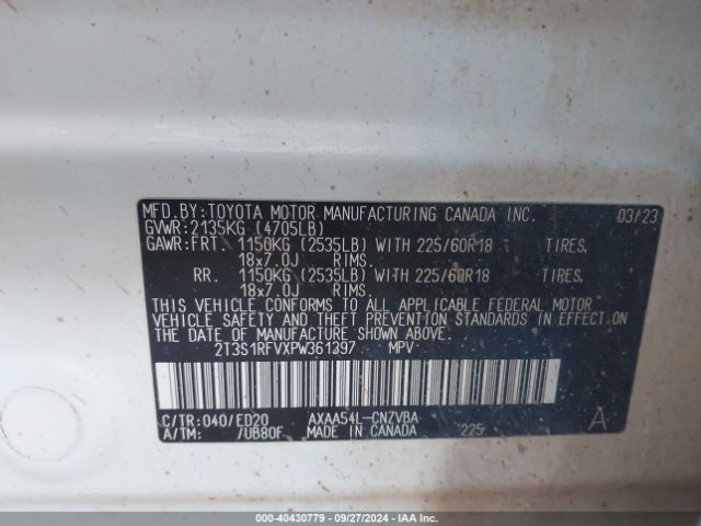 2T3S1RFVXPW361397 Toyota Rav4 Trd Off Road