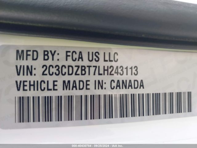 2C3CDZBT7LH243113 Dodge Challenger R/t
