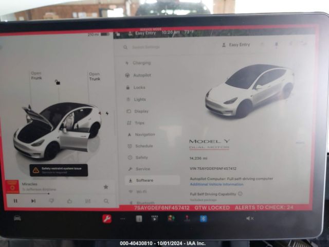 7SAYGDEF6NF457412 Tesla Model Y Performance Dual Motor All-wheel Drive