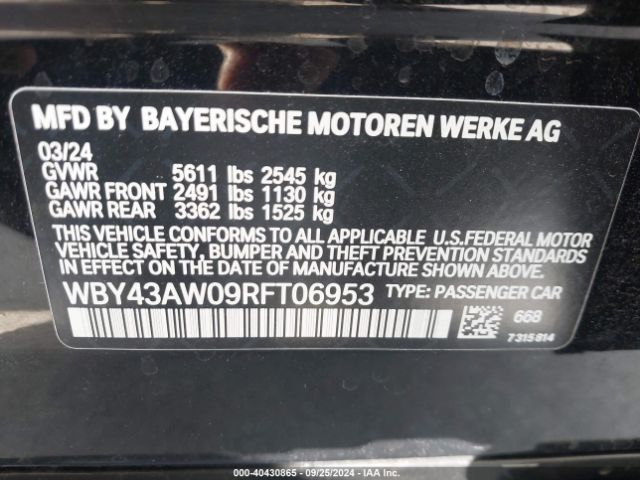 WBY43AW09RFT06953 BMW I4