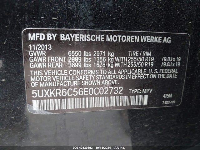 5UXKR6C56E0C02732 BMW X5 Xdrive50i