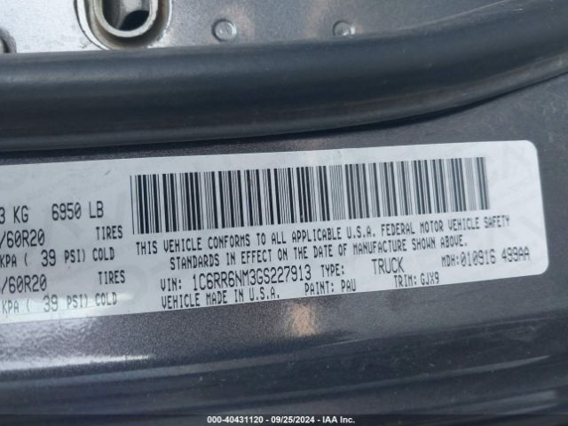 1C6RR6NM3GS227913 RAM 1500 Laramie