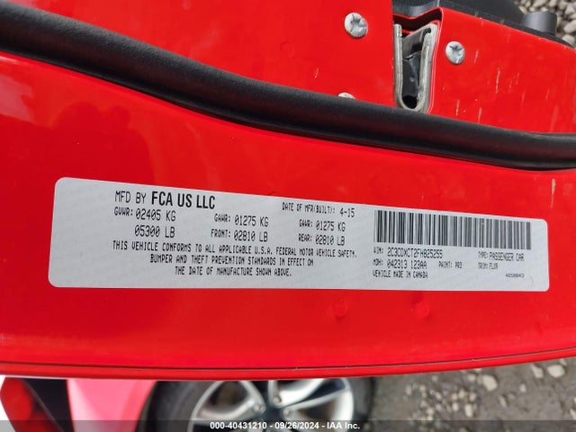 Dodge Charger Road/track 2015 2C3CDXCT2FH825255 Image 9