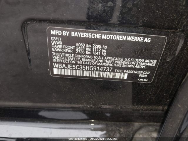 WBAJE5C35HG914737 BMW 540I