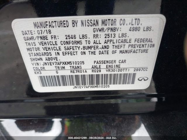 JN1EV7APXKM510205 Infiniti Q50 3.0t Sport