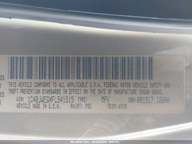 1C4BJWEGXFL541515 Jeep Wrangler Unlimited Sahara