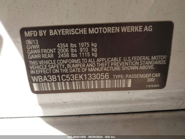WBA3B1C53EK133056 BMW 320i
