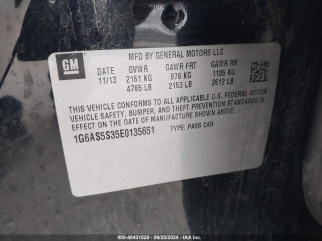 1G6AS5S35E0135651 Cadillac Cts Performance