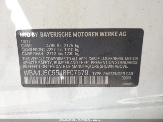 WBA4J5C55JBF07579 BMW 440i Gran Coupe