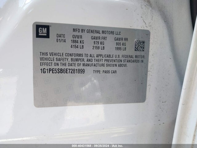 Chevrolet Cruze 2lt Auto 2014 1G1PE5SB6E7281899 Image 9