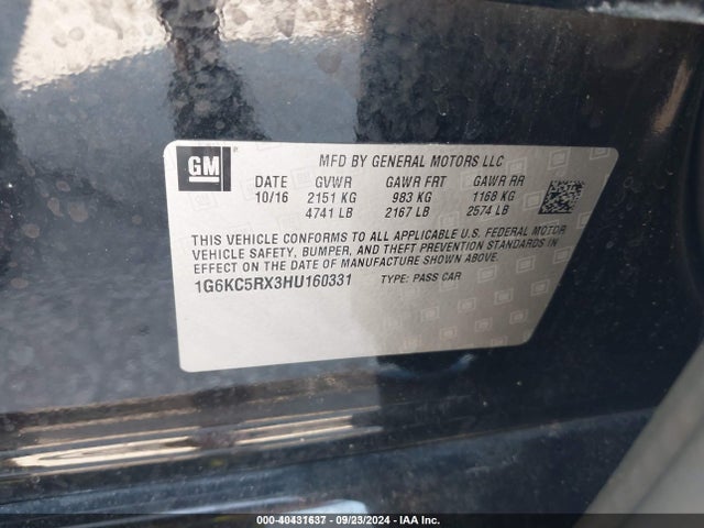 1G6KC5RX3HU160331 Cadillac CT6 LUXURY