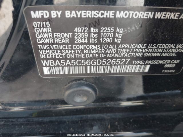 WBA5A5C56GD526527 BMW 528I