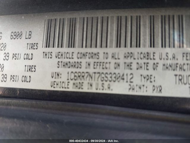 1C6RR7NT7GS330412 RAM 1500 Laramie