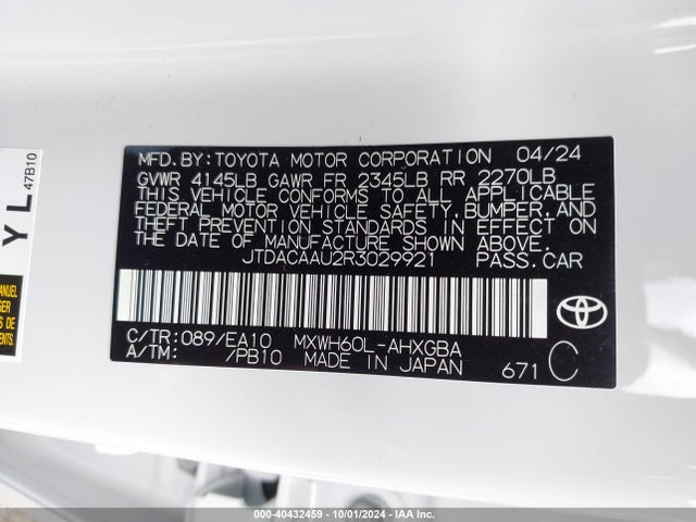 Toyota PRIUS XLE 2024 JTDACAAU2R3029921 Image 9